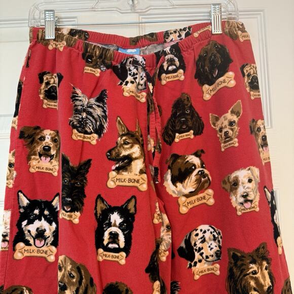 Nick & Nora Pajama Pants Sz Small Red Milkbone Dog Treat Biscuits Dogs Flannel - Picture 3 of 13